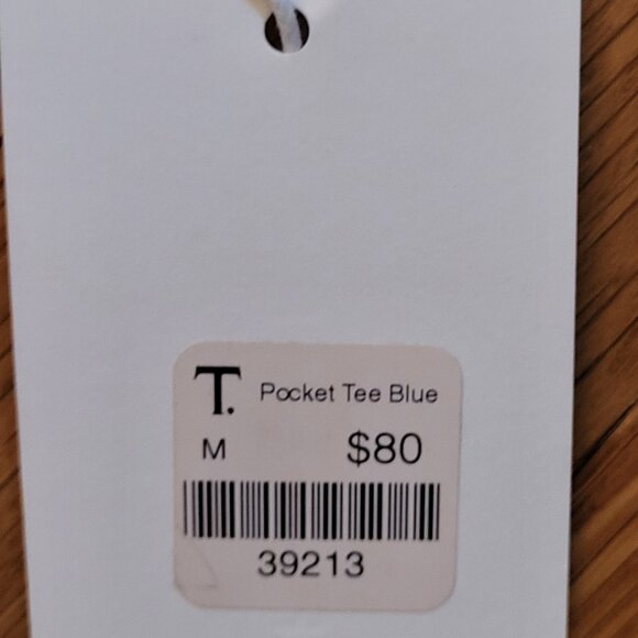 NWT Men's FRAME Pocket Tee, "Classic," Pool Blue, Medium Blue, Sz M - Picture 5 of 12